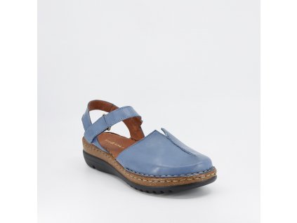 Dámské kožené sandály s plnou špicí v modré barvě RIZZOLI