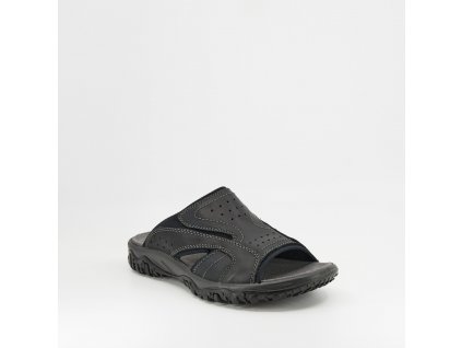 Pánské kožené pantofle s volnou špicí v černé barvě IMAC