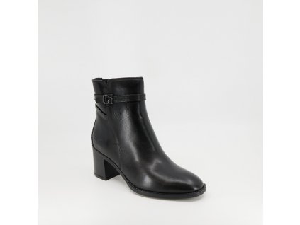 Dámská kožená kotíková obuv na zip v černé barvě KLONDIKE