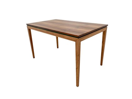 Vintage dining table with green stripe