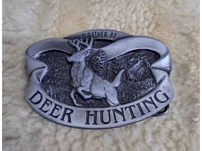 Westernová přezka DEER HUNTING staronikl