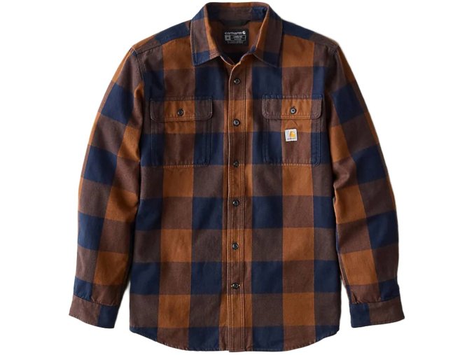 carhartt heavyweight flannel plaid hemd darkbrown ml