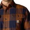 carhartt heavyweight flannel plaid hemd darkbrown 2