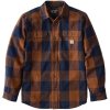carhartt heavyweight flannel plaid hemd darkbrown ml