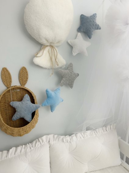 Girlanda - hvězdy - odstíny modré a bílá  Hvězdičková girlanda | Stoklino