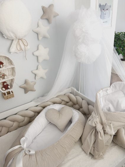 Set do postýlky - bílá bavlna / sametový velvet  Set do postýlky - bílá bavlna a sametový velvet