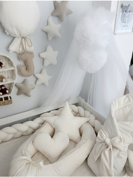 Set do postýlky - sametový velvet  Set do postýlky - bílá bavlna a sametový velvet