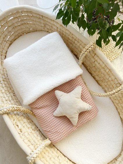 Beránková deka - vafle starorůžová