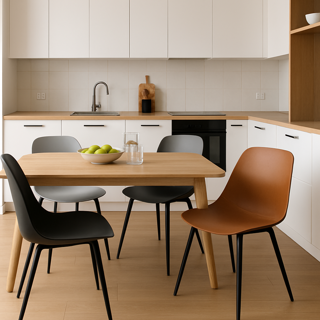 Jedálenské sety do malých aj veľkých kuchýň, komerčných priestorov či kaviarní. Rôzne farebné kombinácie a materiály.