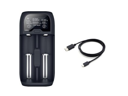 Nabíječka baterií Li-Ion, LiFePO4, Ni-MH/CD, AA, AAA, 18650, 2000mA, 2 kanály, LCD displej