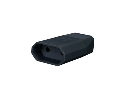 Zásuvka plochá 2.5A, přímá, IP20, černá
