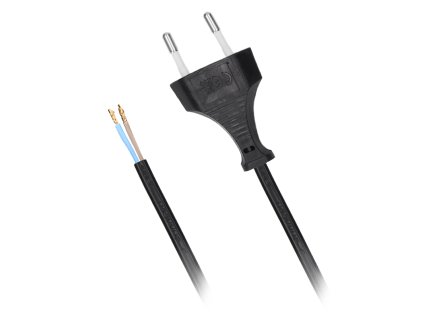 Flexo šňůra, 2m, 2 x 0,50mm2, černá