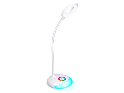 LED stolní lampička nabíjecí, 5W, RGB podsvícení, stmívatelná, USB napájení