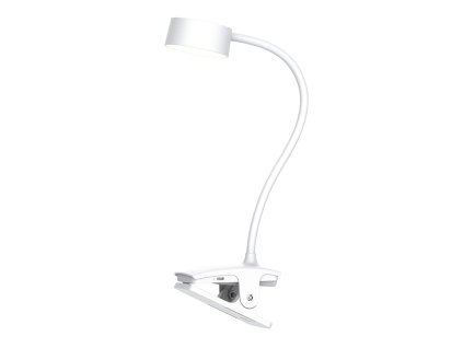 LED stolní nabíjecí lampička, 2W, 210lm, 3CCT, bílá, clip