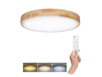LED osvětlení s dálkovým ovladačem Solid Oak, 60W, 4200lm, 51cm, změna chromatičnosti, stmívatelné
