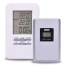Bezdrátový teploměr, teplota, čas, budík, bílý