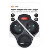 Rozbočka s USB A+C nabíječkou, 2 x 10A, černá, vypínač