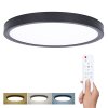 LED osvětlení s dálkovým ovladačem Estela Black, 36W, 2700lm, 30cm, změna chromatičnosti, stmívatelné
