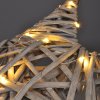 LED ratanová hvězda, 40x LED, 2xAA, 40cm