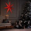 LED vánoční hvězda červená, závěsná, 60cm, 20x LED, 2x AA