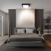 LED mini panel CCT, přisazený, 12W, 900lm, 3000K, 4000K, 6000K, čtvercový, černá barva