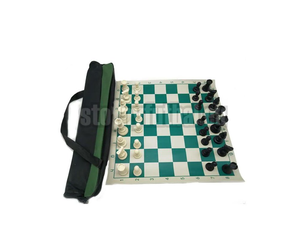 Profesionálna vonkajšia šachová súprava so zelenou šachovnicou