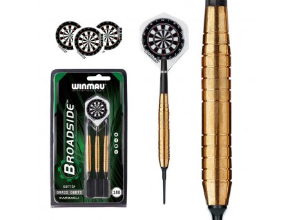 Šípky Winmau soft BROADSIDE BRASS, 18g
