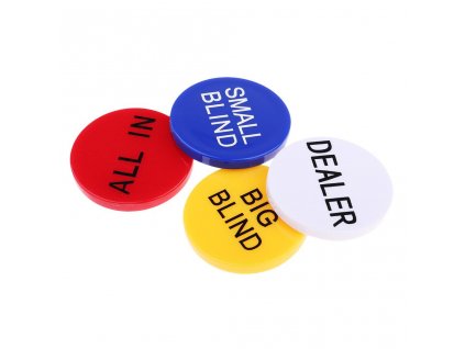 Kompletná sada 4 žetónov pre hru poker