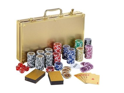 Poker Set GOLD EDITION - 300  laserových žetonů Ultimate