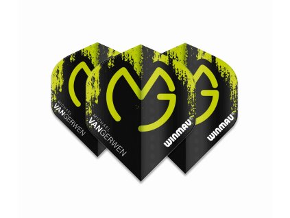 Letky na šípky Winmau MvG Mega Standard - Green and Black