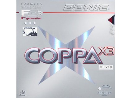 Poťah Donic Coppa X3 Silver (Poťah farba čierny / BLACK, Hrúbka špongie max)