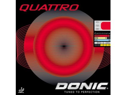 Poťah Donic Quattro (Poťah farba čierny / BLACK, Hrúbka špongie 2,0 mm)