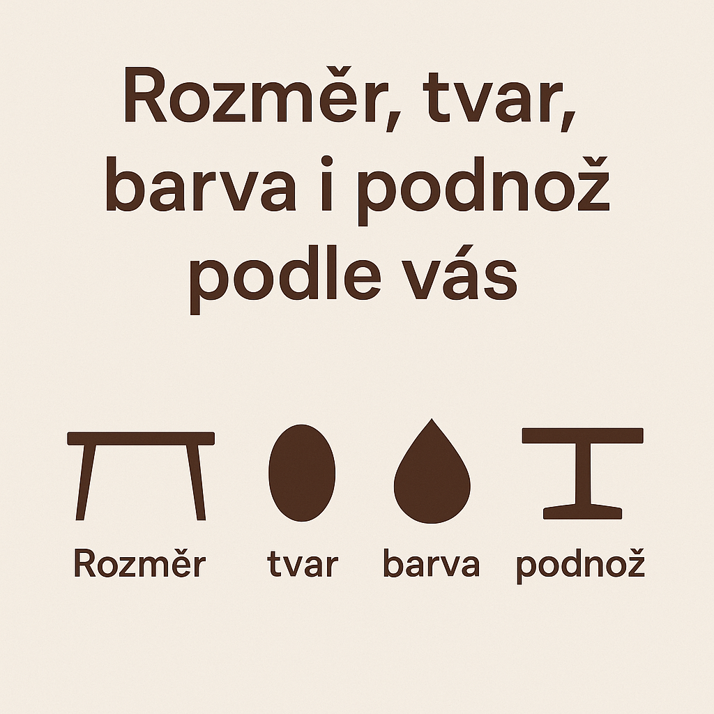 Rozměr, tvar, barva i podnož podle vás