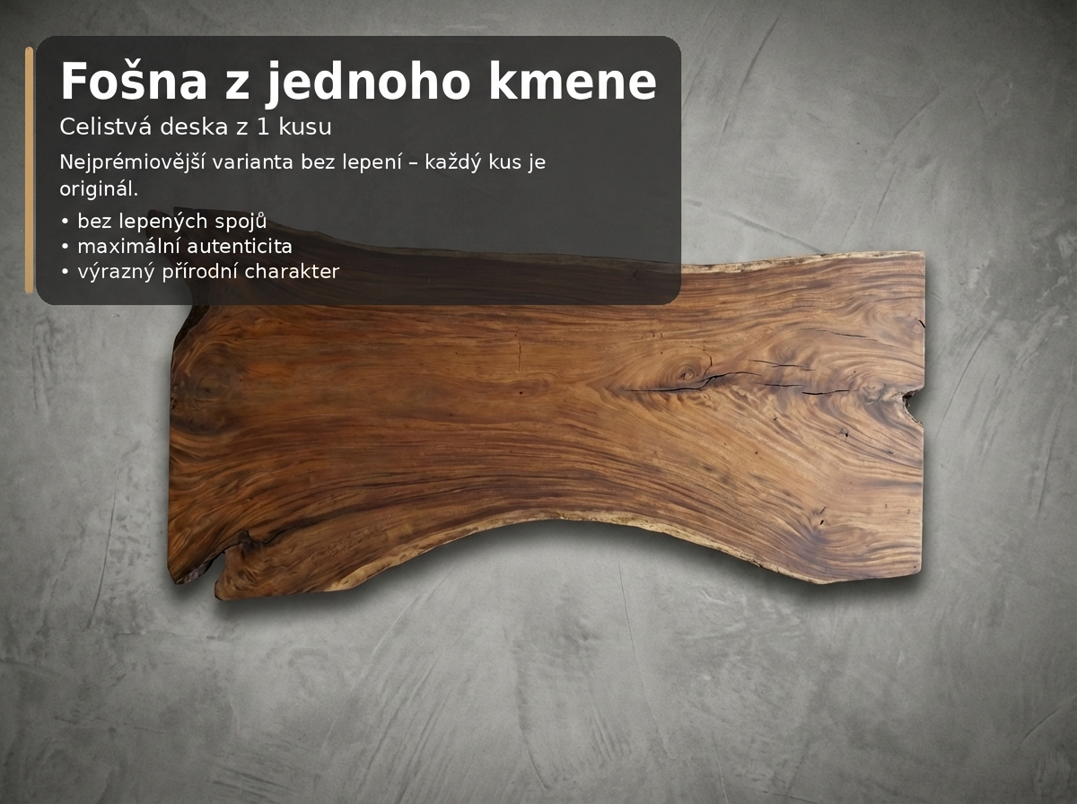 Deska / fošna z celého kmene – ukázka