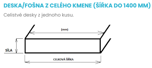Masivní fošna z jednoho kusu dřeva