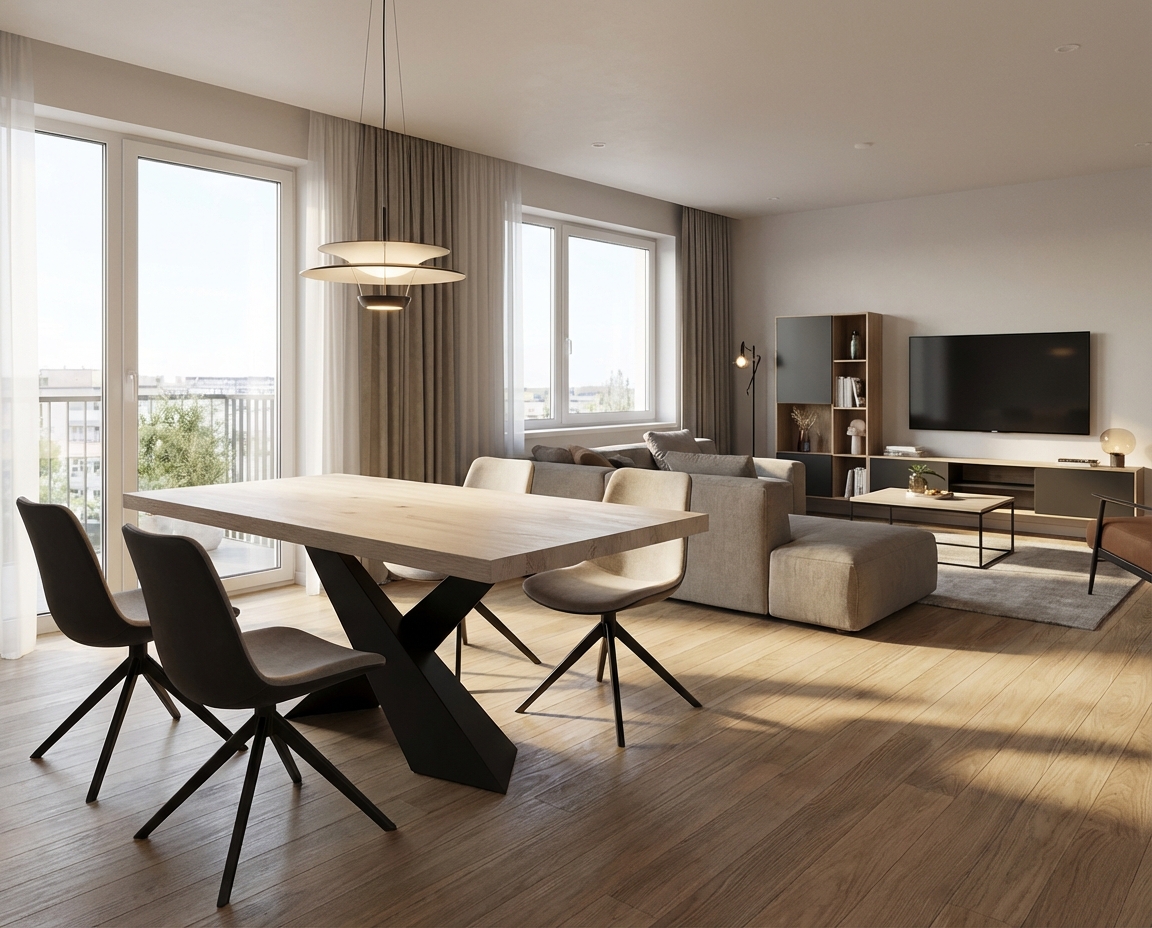 Vizualizace stolu v obýváku / jídelně