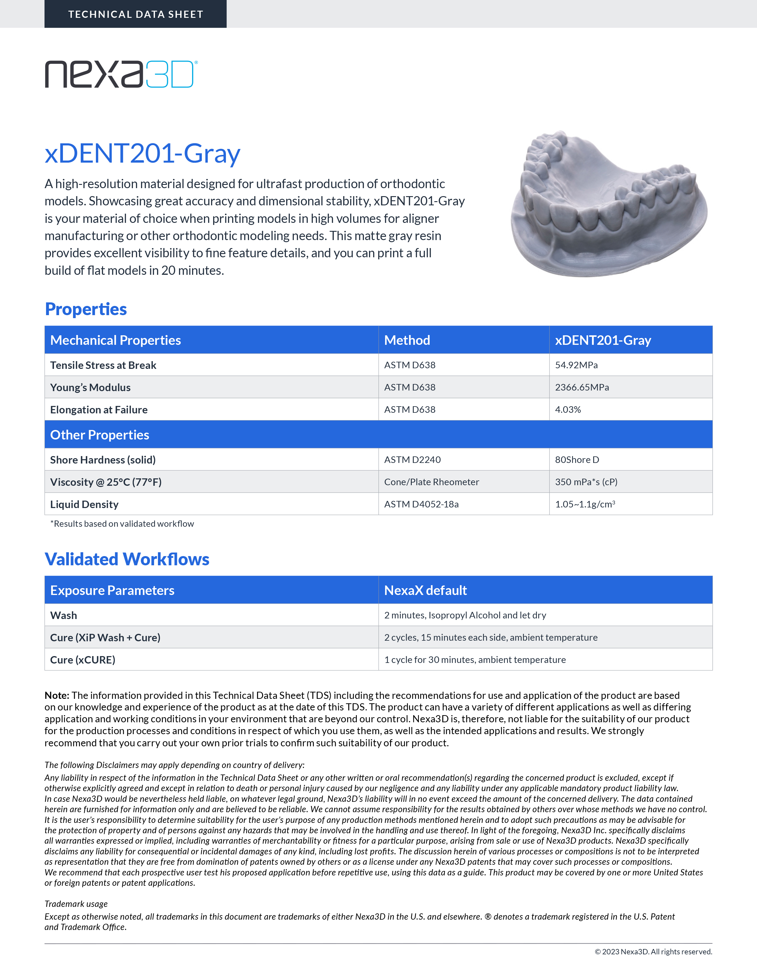 Nexa3D_xDENT201-Gray_TDS_Rev-March-2023