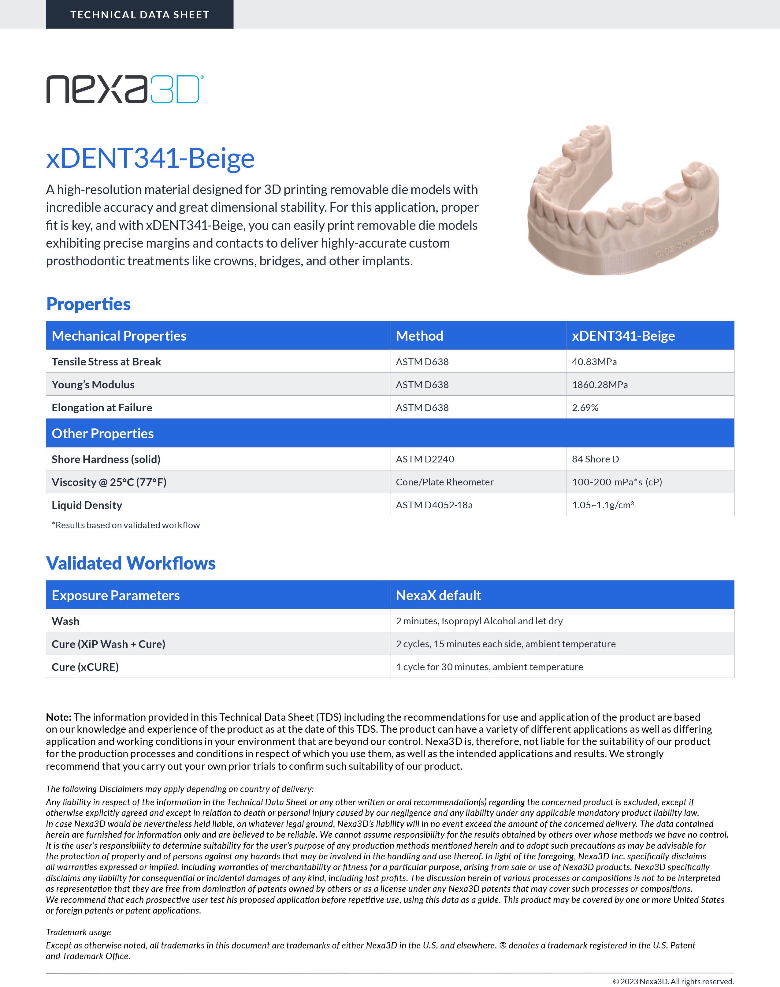 Nexa3D_xDENT341-Beige_TDS_Rev-March-2023