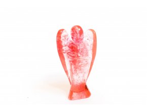 Křišťál růžový léčivý anděl - velký 5 cm