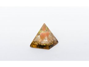 Orgonit pyramida oranžová 30x30mm