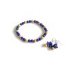 Sada náhrdelník, náramek a nášnice - sodalit, lapis lazuli, žlutý regalit