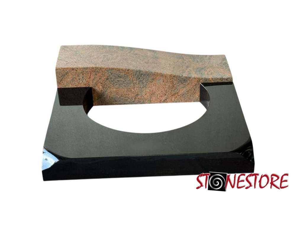 Urnový pomník Nero Assoluto - Multicolor Red