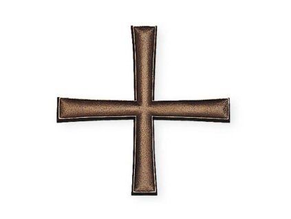 Rovnoramenný kříž Rustikal na náhrobek, bronz, 12×12 cm