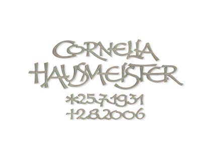 Náhrobní nápis Cornelia z bronzu, 6–9 mm