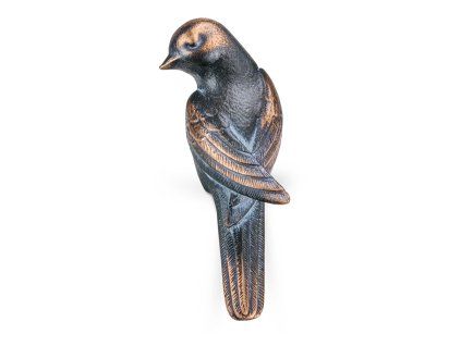 Bronzový ptáček na náhrobek, 9×4×4 cm