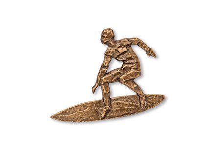 Bronzerelief Surfer für Grabstein, 7×8,5 cm oder 11,5×14,5 cm