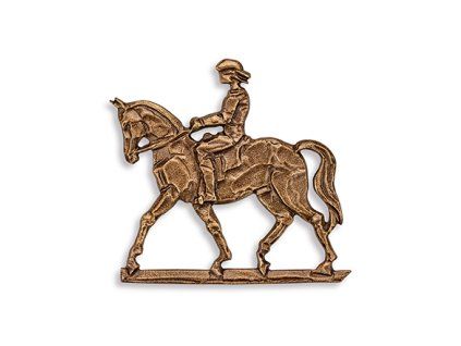 Bronzerelief Reiterin für Grabstein, 8×8,5 cm oder 13×13,5 cm