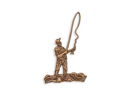Bronzerelief Angler für Grabstein, 14×8,5 cm oder 19×11,5 cm