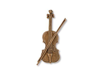 Bronzerne Violine für Grabstein, 10×5,5 cm oder 15×8 cm