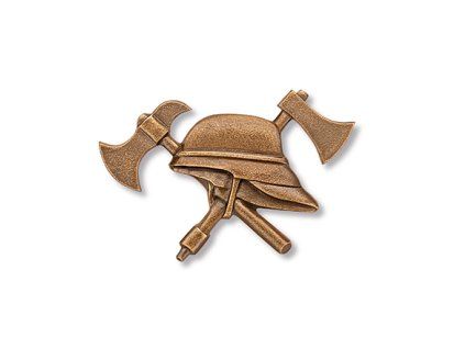 Feuerwehr-Symbol aus Bronze für Grabstein, 6×9 cm oder 9,5×15 cm